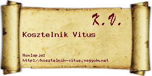 Kosztelnik Vitus névjegykártya